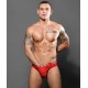 Andrew Christian - Mesh Stripe Sexy Thong w/ Almost Naked Red