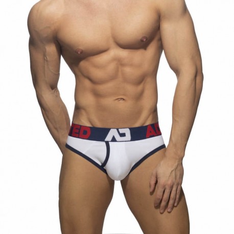 Addicted - Open Fly Cotton Brief White