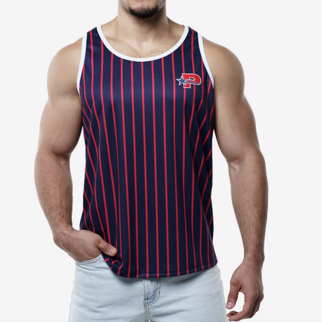 PUMP! - Navy Striped Tank Top