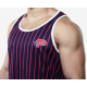 PUMP! - Navy Striped Tank Top