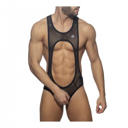 Addicted - SEXY MESH SINGLET NeonYellow+Black