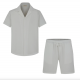 FRILIVIN - Ensemble uni chemise manches courtes short à motifs géométriques