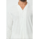 Frilivin - Chemise blanche effet lin à manches longues