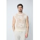 FRILIVIN - Débardeurs transparents fleuris Brun + Beige + Vert