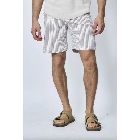 FRILIVIN - Short chino à carreaux Gris