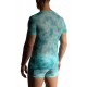 Manstore - M2472 Casual Tee Pink + Turquoise