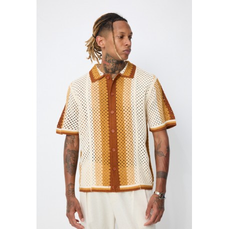 FRILIVIN - Chemise perforée Brun/Orange