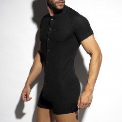 ES Collection - Recycled Rib Union Suit Black + White