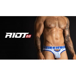 Aussiebum - Riot Brief White + Royal Blue + Black