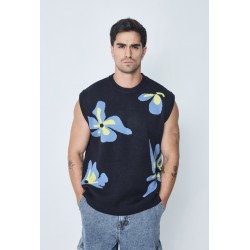 FRILIVIN - Pull sans manche Navy/LightBlue