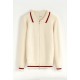 FRILIVIN - Polo zippé Blanc cassé