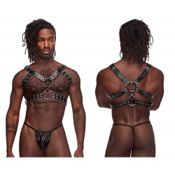 CandyMan - Male power Leather Gemini Harness Color Black