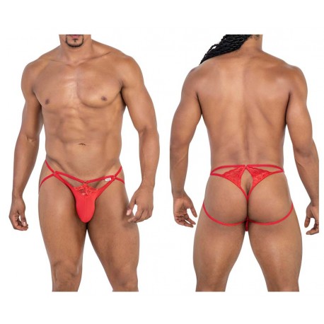 CandyMan - Lace Jock Thongs Color Red