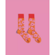 Banana Socks - Pink Flowers Socks | flower socks | pink socks | orange socks