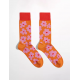 Banana Socks - Pink Flowers Socks | flower socks | pink socks | orange socks