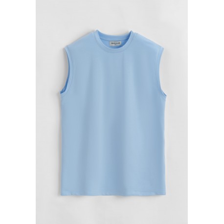 FRILIVIN - T-shirt sans manches oversize Light Blue + Light Grey