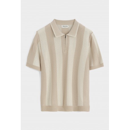 Frilivin - Polo Mesh Pétrol + Beige