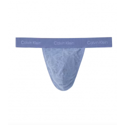Calvin Klein -  THONG Microfiber Lace Black + Blue