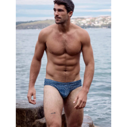 2Eros - V10 Print Swim Brief Naiad Navy