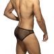 Addicted - Openwork Fabric Bikini Brief Brown