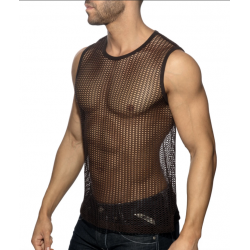 Addicted - Openwork Fabric Tank Top Brown