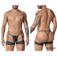 Candyman - Garter Lace Thongs Color Navy