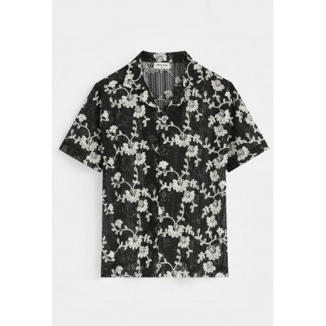 FRILIVIN - Chemise Noir + Broderies