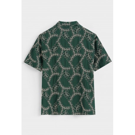 FRILIVIN - Chemise verte avec Broderies