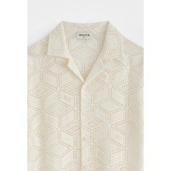 FRILIVIN - Chemise perforée Blanc cassé