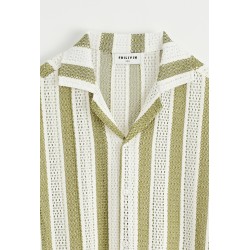 FRILIVIN - Chemise blanche avec bandes vertes