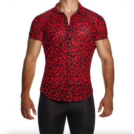 Modus Vivendi - Leopard Mesh Shirt Red