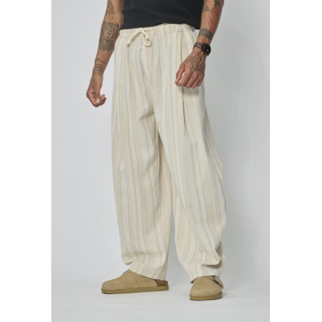 FRILIVIN - Pantalon Beige large
