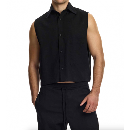 Modus Vivendi - Linen Crop Shirt Black