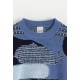 FRILIVIN - Pull Bleu effet patchwork