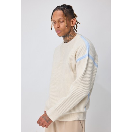 FRILIVIN - Pull Beige/bleu ciel