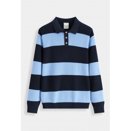 FRILIVIN - Polo Pull Rayures Bleus