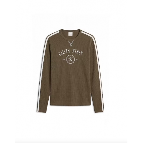 Calvin Klein - Waffle L/S Crew Neck Khaki