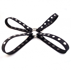 Manstore - Leather Chest Harness with Snap Buttons Black