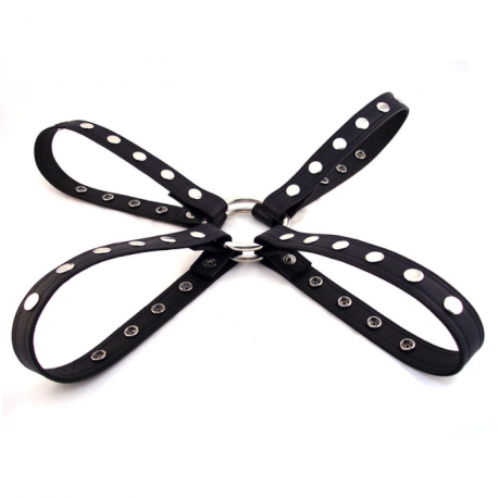 Manstore - Leather Chest Harness with Snap Buttons Black
