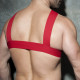 Addicted - Double Ring Harness White+Black+Red
