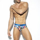 ES Collection - Belt Flowery Swim Brief Yellow+Turquoise